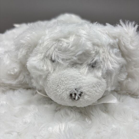 Blankets & Beyond Plush Bear Lovey Security Blanket White Minky Swirl Unisex - Picture 4 of 6